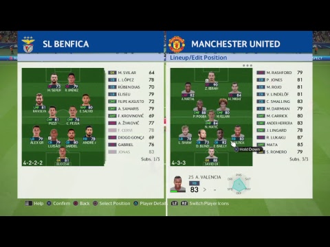 [PES 2018] Prediction – Benfica vs Manchester United (Champions League 18/10) – Level: Legend
