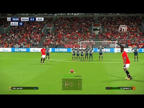 Manchester United vs SL Benfica | Romelu Lukaku amazing free kick last minute | PES 2018