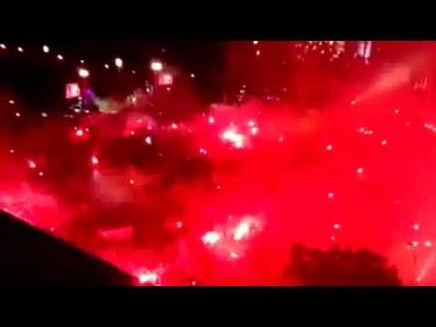 Benfica fans celebrating winning the league title