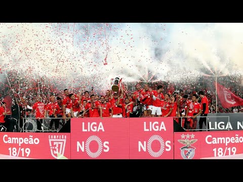 SL BENFICA CELEBRATES THEIR 37th TITLE IN PORTUGUESE FOOTBALL  HISTORY. 2018/19 PORTUGAL CHAMPIONS