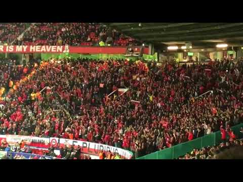 Benfica fans at Old Trafford after their team lost to Manchester United