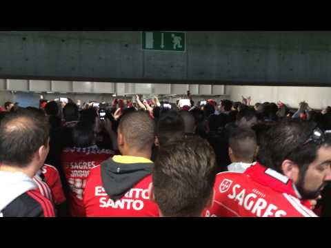 Europa League : Juventus-SL Benfica (Claque e adeptos do Benfica Voltaremos)